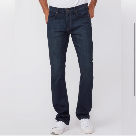 Paige Federal Men’s Slim Straight Cellar Dark Wash Jeans - Picture 2 of 9